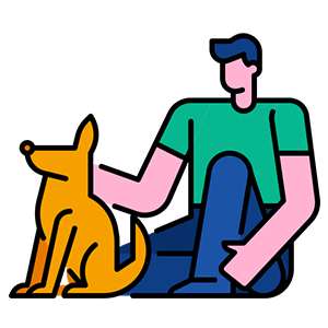 Gesunder Napf Tierernährungsberatung für Hunde und Katzen - Icon Hund wird gestreichelt